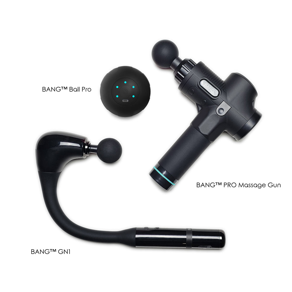 BANG™ Super Bundle: PRO Massage Gun | GooseNeck Massager | Ball PRO